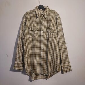 Men's vintage 70's cotton flannel plaid Mac Taggart button down shirt